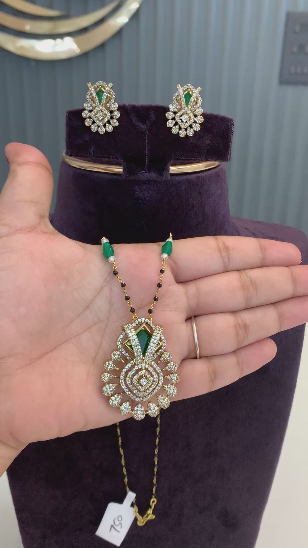 Beautiful black beads with earrings