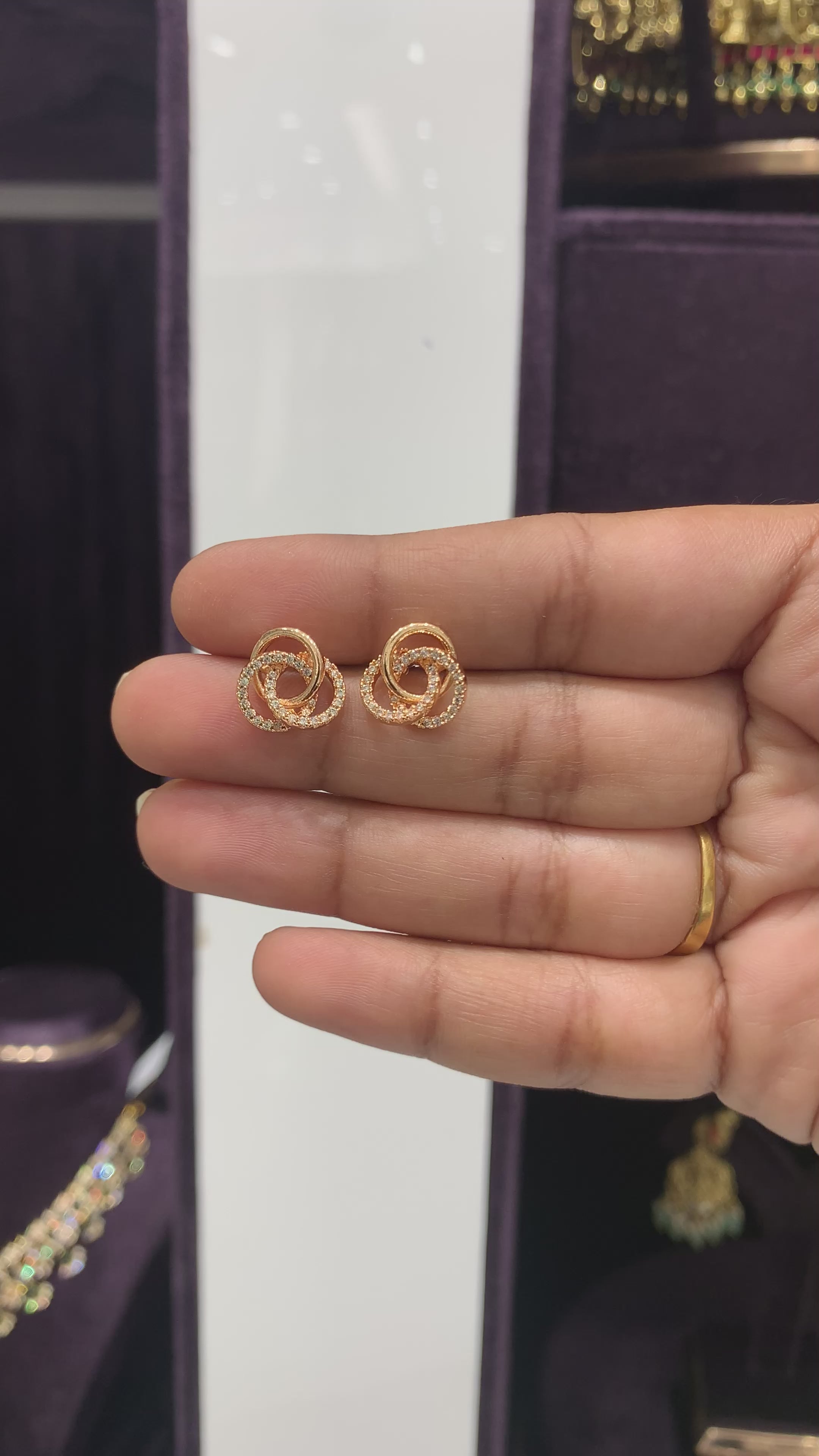 Beautiful Rose gold studs