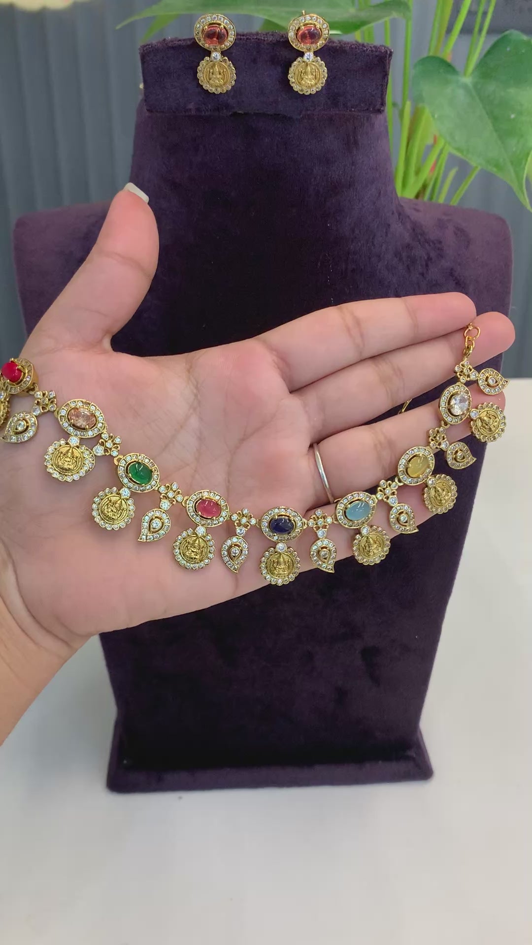 Beautiful navarathna necklace