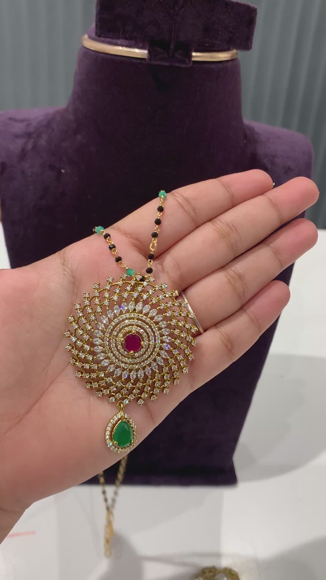 Beautiful pendent with black beads