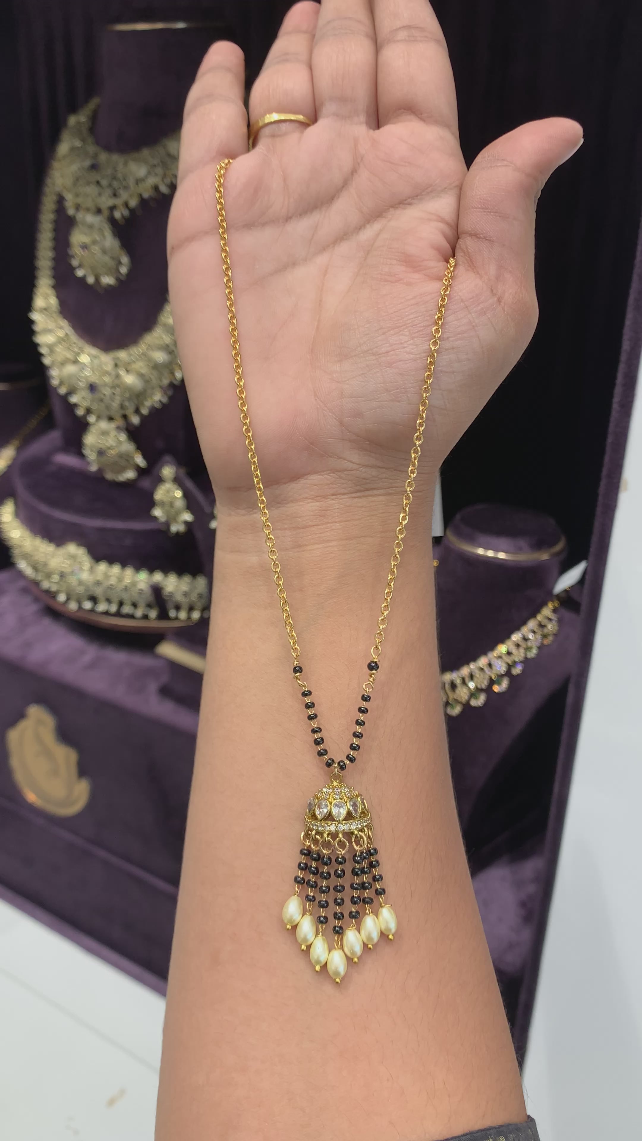 Cute Locket with Blackbeads and Chain