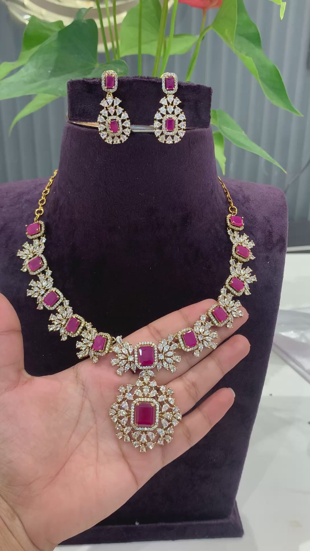 Beautiful ruby stone necklace