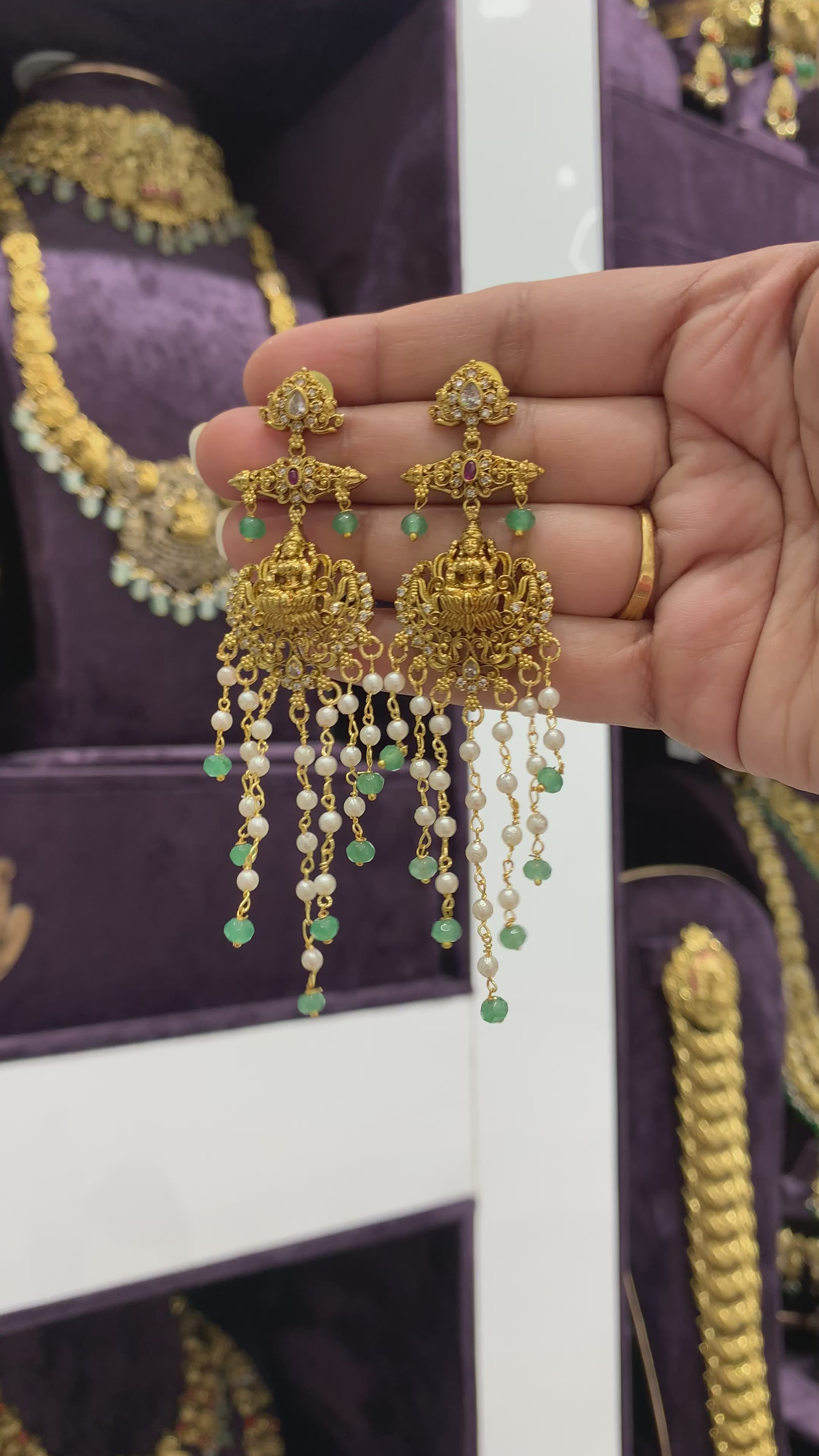 Beautiful Nakshi Hanging Earrings