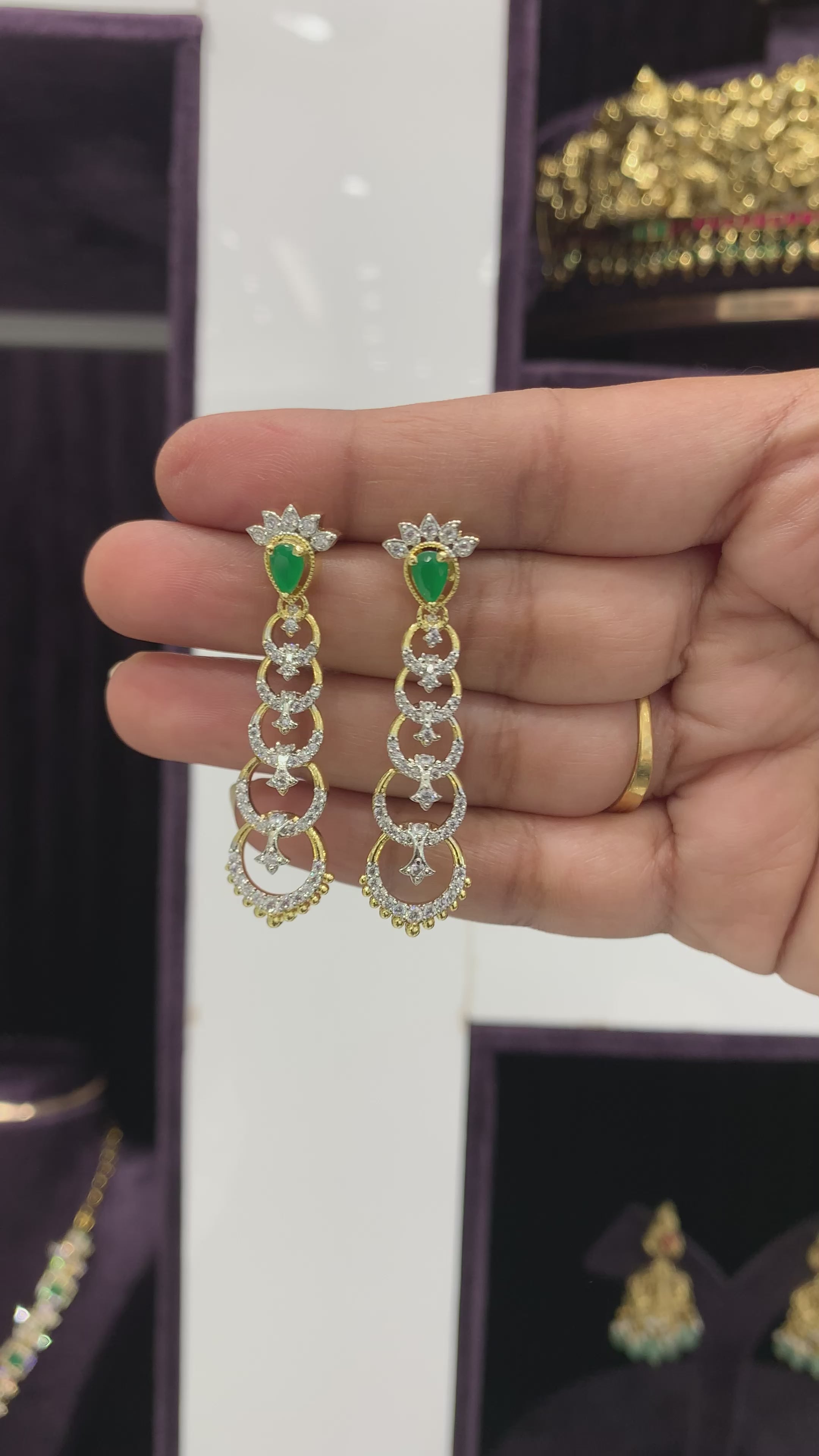 Green Stone Earrings