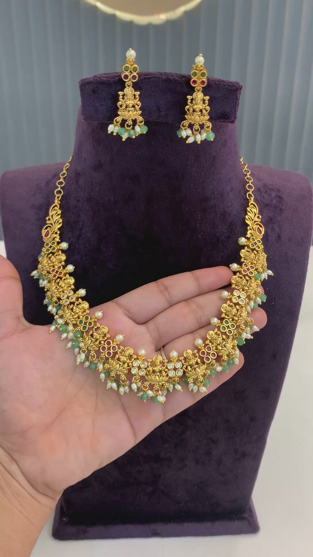 Beautiful simple cute nakshi necklace