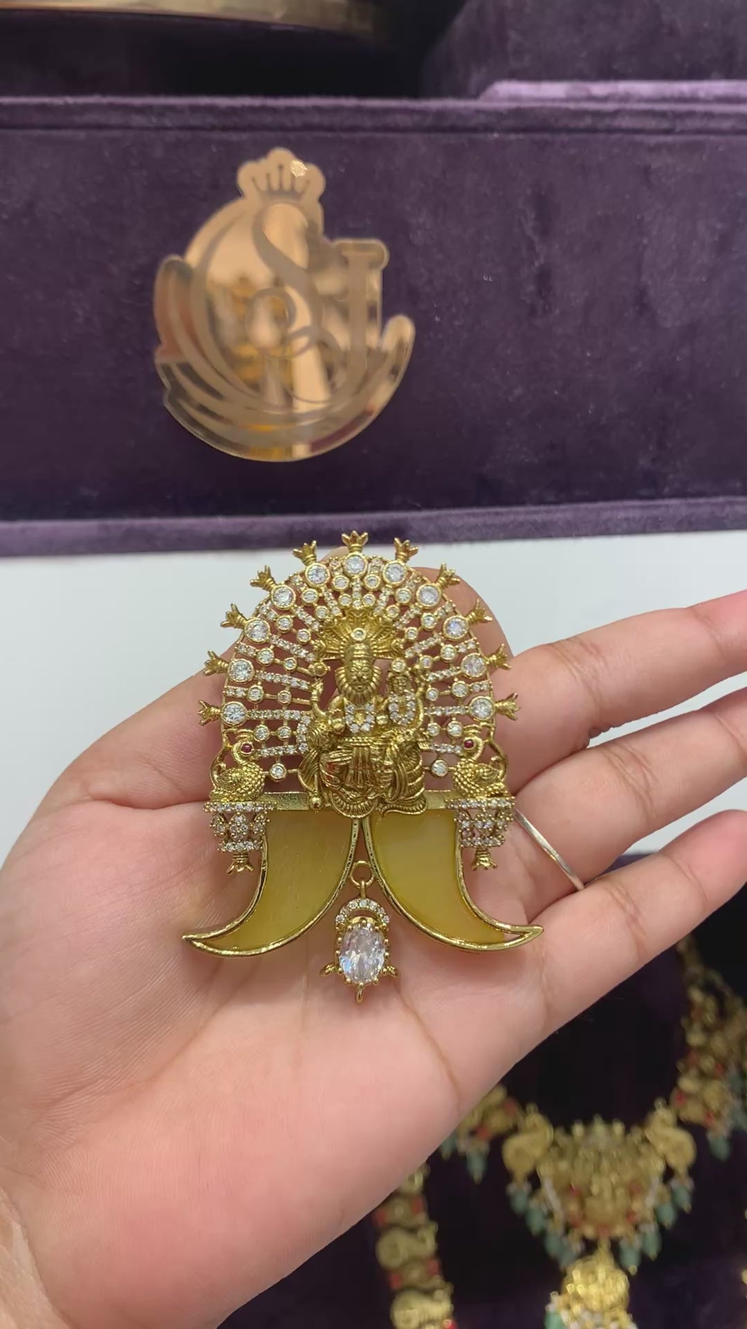 Premium Narasimha swami tiger nail pendent with back hook