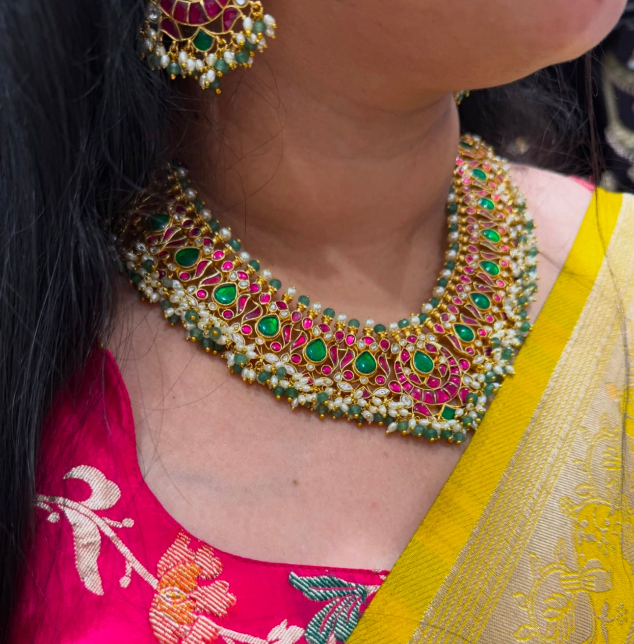 Beautiful premium jadav necklace